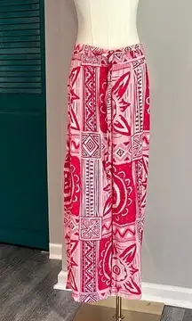 Rachel Zoe NWT boho red pink wide leg pant - M