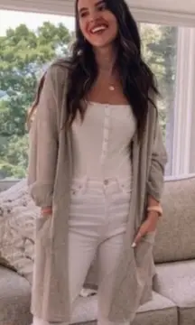 DONNI. Ribbed Open‎ Front Slouchy Cardigan One Size