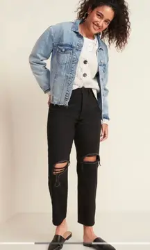 Old Navy Sky-Hi Boyfriend Distressed Black Jeans