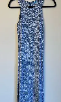 J. McLaughlin Blue & White Sleeveless Maxi Dress | S