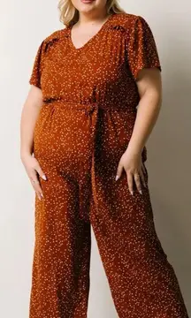 NEW Baltic Born Dakota Jumpsuit in Rust Print Wide Leg Pant Women's Size 3XL