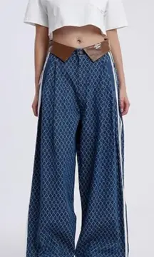 AELFRIC EDEN LEATHER WAIST BAGGY JEANS Size‎ 25