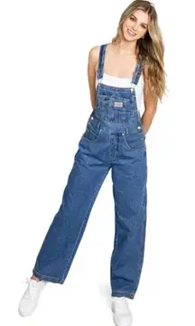 Lana Roux Denim Overalls Womens Size S Blue Jean Dungarees Jumpsuit Bib