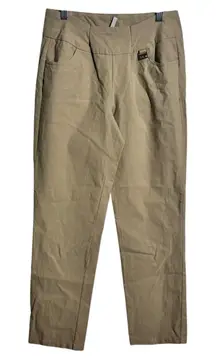 Lulu B Capri Pull On Pant Women 6 Tan/Stone Stretch Golf Sport Active Preppy
