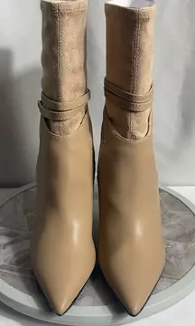 GUESS ACORA Wedge Ankle Boots Light Natural 5.5M Pointed Toe