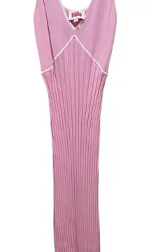 Solid & Striped Aubrey Ribbed Knit Dress Cloud Pink Dress Womens Size Large