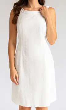 Talbots White Eyelet Sleeveless Dress Lined‎ Cotton 12 Wedding Grad Initiation