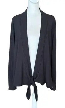 Athleta Black Tie Front Cardigan Sweater Modal Blend Women’s Size Medium