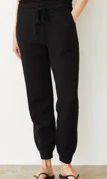 Monrow Soft Knit Cuffed‎ Jogger Womens Size Large Black Pockets Stretch Pull-on