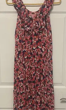 Lilly Pulitzer Pink and Blue Floral Midi Dress