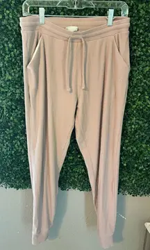 Tommy John Nude Pink Ribbed Sleep Joggers Sz Medium
