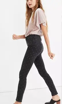 Madewell metallic dot black 10 inch‎ high rise jean