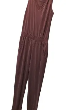 Rachel Zoe Jumpsuit Women's Small S V Neck Sleeveless Mauve Purple Elastic Waist