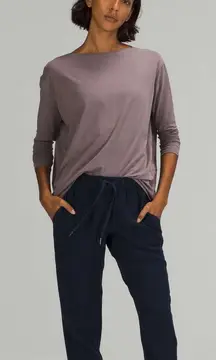 Lululemon Back In Action Long Sleeve Shirt Lunar Rock size 4