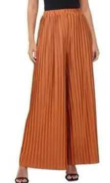 French Connection Tan Trouser Pleated Wide Leg Honey Bronzed Pants NWT