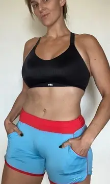 NIKE Dri Fit Shorts Retro Activewear Light Blue Red Orange XL