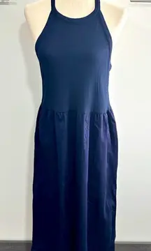 Madison & Berkeley Size M Navy Blue Midi Tank Dress Neutral Layering Minimalist