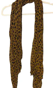 Banana Republic Brown Black Leopard Print Scarf Lightweight Animal Print Wrap
