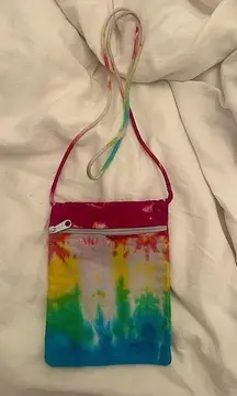 Mini Rainbow Tie Dye Shoulder Purse Zipper Bag Multicolor