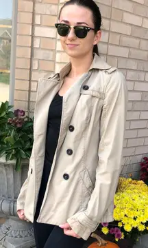 Short trench khaki jacket
