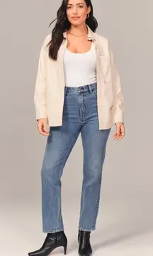 Abercrombie & Fitch Curve Love The Ankle Straight Ultra High Rise Jeans