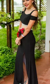 Black Two Piece Prom / Formal Dress