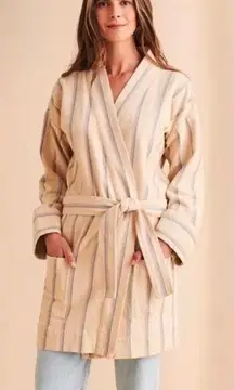 Faherty Palms Springs Wrap‎ Jacket in Cayucos Stripe Linen Pockets XS NWT $178