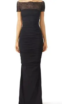 Rtr sz46 US 10 Chiara Boni La Petite Robe Black Nasira Gown long maxi ballgown