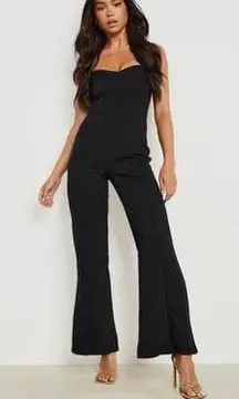 Boohoo Petite Bandeau Corset Flared Jumpsuit