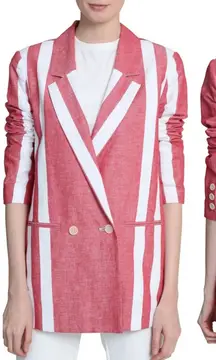 Badgley Mischka Striped Blazer Red White