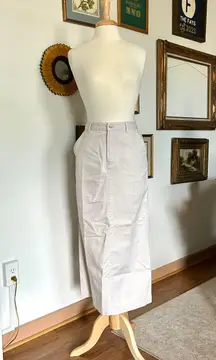 Vintage Khaki Pencil Maxi Skirt