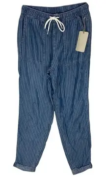 Indigo Rein Striped‎ Chambray Drawstring Waist Pant