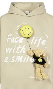 13De Marzo x Smiley Broken 13DE MARZO Palda‎ Bear Velcro Patch Balloon Hoodie