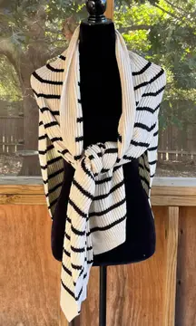 Free People University Stripe Sweater Scarf White Black Stripe One Size. NEW