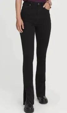 Something navy black side slit jeans