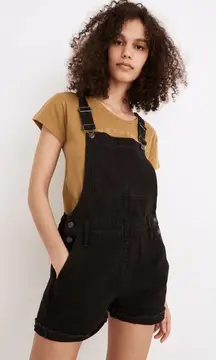 Madewell Adirondack Short Overalls Shortalls Black Denim 100% Cotton Size Medium