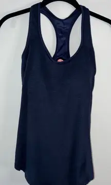 Athleta Hullabraloo Tank Support‎ Top Racerback Shelf Bra Athletic Navy Blue-32D