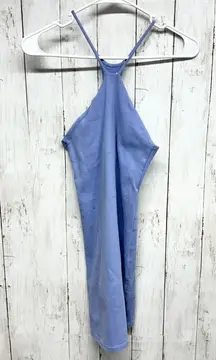 Zara Dress Women Size S Halter neck Sleeveless Blue Mini Form Fitting Summer