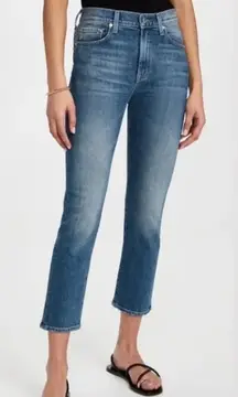 Edwin Women's Elin Crop Straight Leg Medium Wash Denim Jeans 32 New