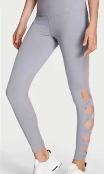 Victoria Sport Knockout Gray Cut Out Mesh 7/8 Leggings Size Large