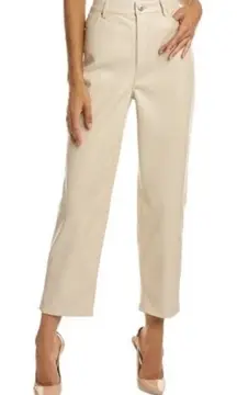 New! Ted Baker London Plaider Faux‎ Leather Panel Crop Trousers  Sz 2/4 $225