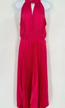 Petal + Pup Hot Fuchsia Pink Dominique Pleat Detail Maxi Dress Size 10 Halter