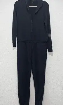 Beyond Yoga  Ski Weekend Jumpsuit in Black Half Zip Fitted Waist Cozy Medium