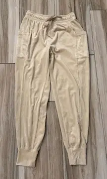Aerie Offline Cream Velour Lounge Pants