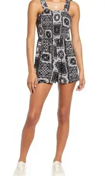 4/$25 NWT BP. Smocked Bodice Romper In Black Bandanamix Size large