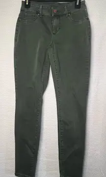 Maurices Olive Green Denim Skinny Jeans Size‎ S-R (4-6) Stretch 5-Pocket Autumn