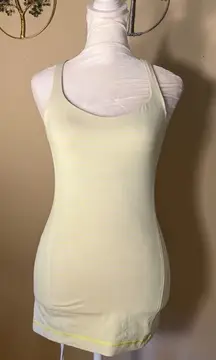 Lululemon Free To Be Tank Slope Stripe Polar Cream Clarity Yellow Size 4
