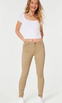 Womens Hollister Tan Khaki Mid Rise Bootcut Jeans Pants - Sz 7