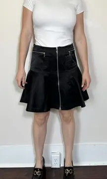 Bebe Black Zip Up Whimsigoth Skirt Size 8