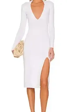 ALL‎ THE WAYS Violet Midi Dress in White  Knit NWT size XS